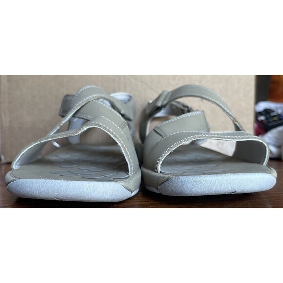 CLARKS Tresca Curve Wedge Sandal Women’s US 9 Greystone Tan Adjustable - Picture 6 of 9